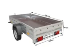Remorque voiture simple essieu Unitrailer Garden Trailer 230 x 125 cm avec timon fixe 500/750 kg