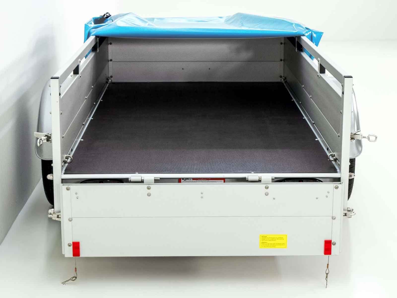 14-un-7-1.jpg Remorque | Surface de chargement 125 x 250 cm | 750 kg | avec bâche bleue – Image 1
