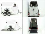 Cheval | Plateforme de chargement | Remorque blanche pour chevaux (Réf. GA-5554-25)