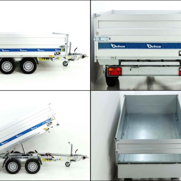 Benne basculante triaxiale Debon 180x306cm 2,6t – pompe électrique – véhicule neuf BWA