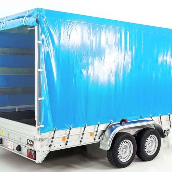 Remorque type 10.26 | Dimensions 185 x 400 cm | 2600 kg | avec bâche bleue | Véhicule neuf