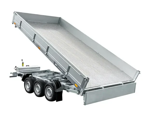 REMORQUE BENNE HYDRAULIQUE 3 ESSIEUX 400×200 UNITRAILER TASKER 400/3C 3500 KG